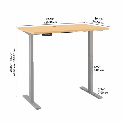 Bush Business Furniture Move 60 Series 27''-47'' Adjustable Standing Desk, Natural Maple (M6S4830ACSK)