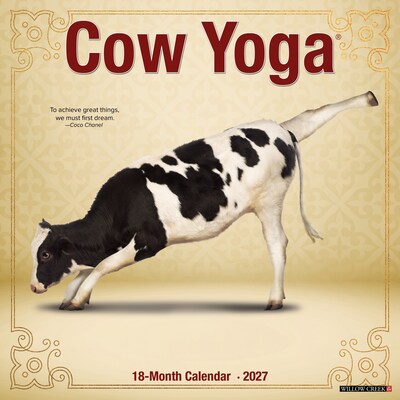 2027 Willow Creek Cow Yoga 12 x 12 Monthly Wall Calendar, Assorted Colors (59883)