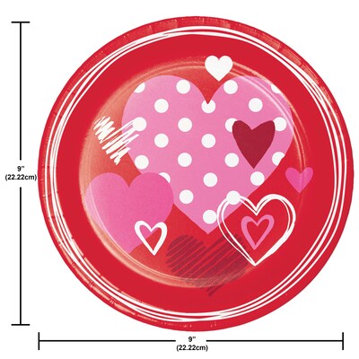 Say Hooray! Joyful Hearts Valentine's Day Tableware Kit, Mulitcolored, 49/Pack (DTC9624E2A)
