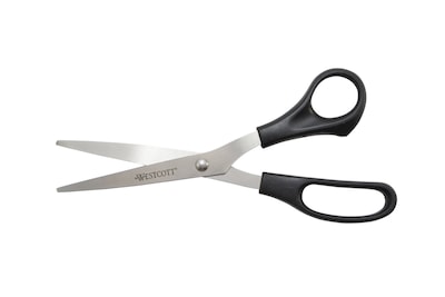 Westcott All Purpose 8 Stainless Steel Standard Scissors, Pointed Tip,  Black, 3/Pack (16907)