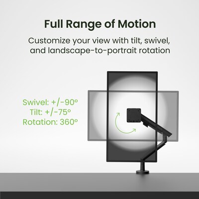 Kanto DM1 Single Monitor Desktop Mount for 17” - 40” Displays, Up to 22 lbs, Black