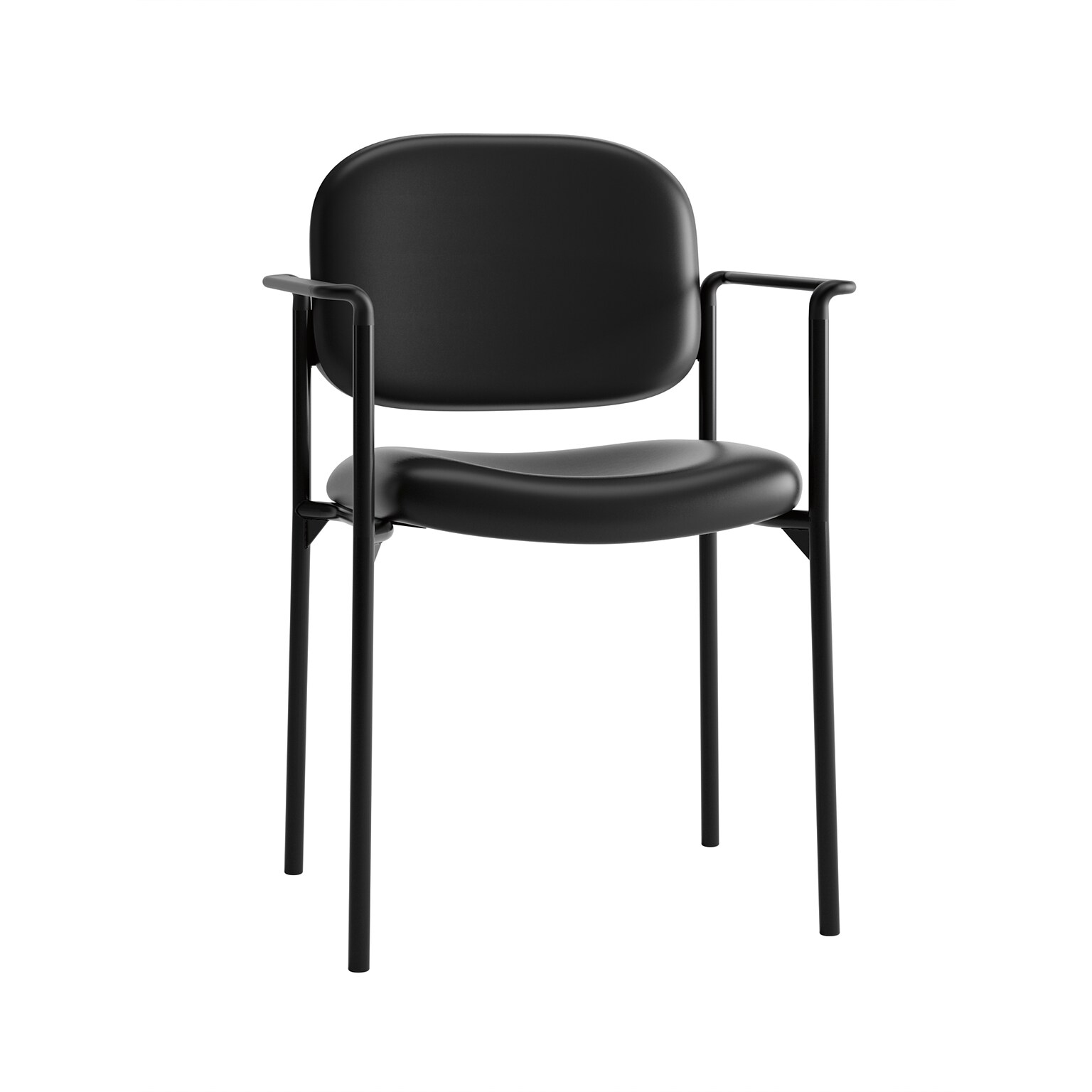 HON Scatter SofThread Leather Guest Chair, Black (BSXVL616SB11)