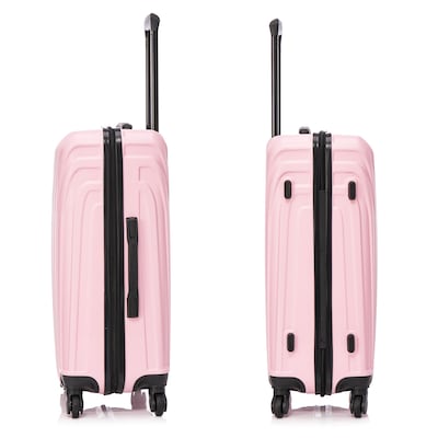 InUSA Vasty 26.37" Hardside Suitcase, 4-Wheeled Spinner, TSA Checkpoint Friendly, Pink (IUVAS00M-PNK)