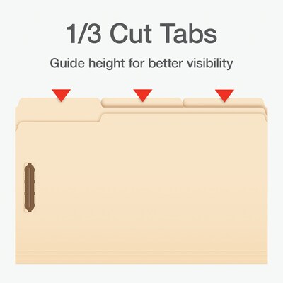 Pendaflex Heavy Duty File Folder, 1-Tab, Assorted, Legal Size, Manila, 50/Box (1007067)