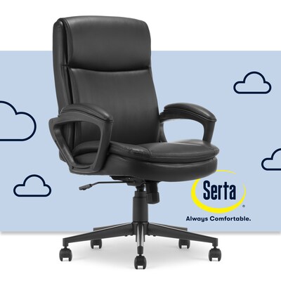 Serta Comfort Ergo Ergonomic Bonded Leather Swivel Executive Chair, Black (CCHR10016B)