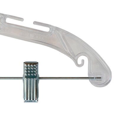 Nahanco 17" Plastic Heavy Weight Suit Hanger, Clear, 100/Box (500RC)