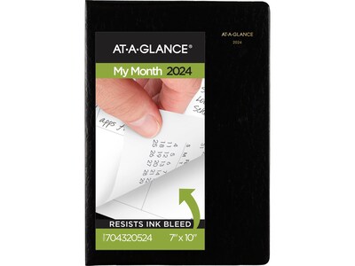 2024 AT-A-GLANCE Designer Cover 7 x 10 Monthly Planner, Black (70-432-05-24)