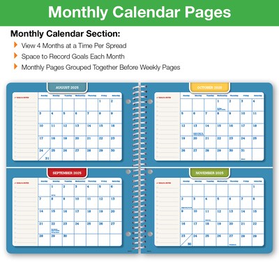 2025-2026 Global Printed Products Rainbow Silhouette 8.5" x 11" Academic Weekly & Monthly Planner,  Paper Cover
