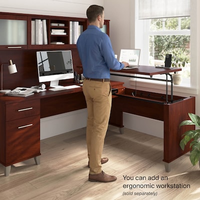 Bush Home Somerset 72" W Desk Hutch, Storage Shelves for Office Desk, Hansen Cherry (WC81711)
