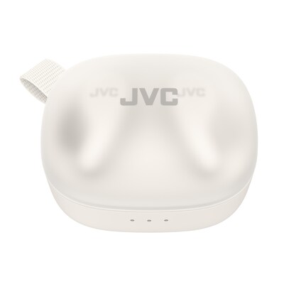 JVC Gumy Premium True Wireless Active Noise Canceling Earbuds with Microphone & Charging Case, Bluetooth, White (HAA23T)