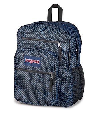 JanSport Big Student Laptop Compatible Backpack, Large, Blue Stripes (JS0A47JKA0E)