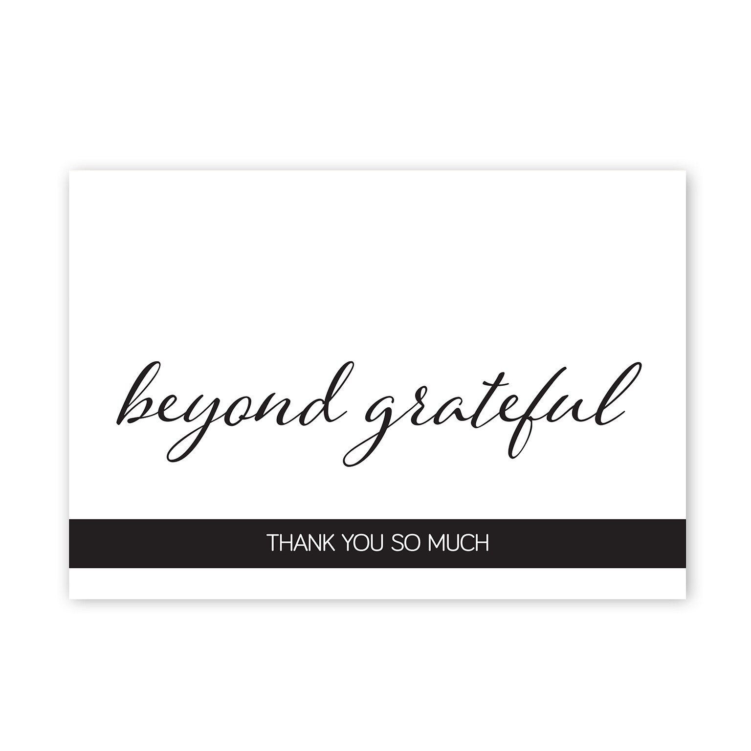 Great Papers Simply Beyond Grateful General Use Thank You Notecard Kits, Black/White, 50/Pack (2025031)