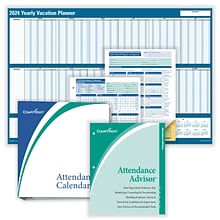 2024 ComplyRight Attendance Tracking Kit, 24 x 36 Yearly Dry Erase Wall Calendar, Blue/White (A010