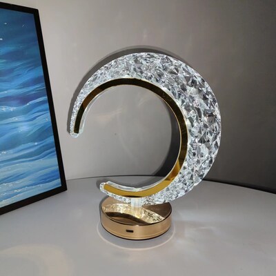 Tech Mod LED Crescent Crystal Lamp