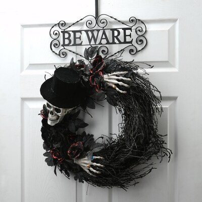 National Tree Company 16 Halloween “Beware Wreath Hanger (CI58-22252-1)