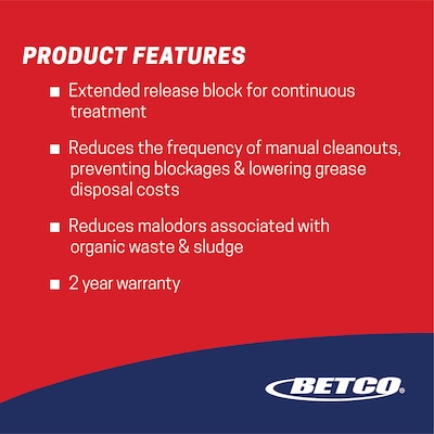 Betco Envirozyme Grease Trap and Drain Cleaner Blocks, Green, 8 oz., 64/carton (BETZ320C1400)