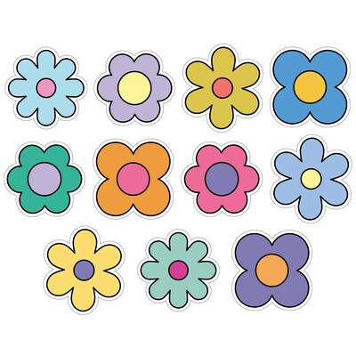 Carson-Dellosa Happily Ever Elementary Retro Remix Groovy Flower Cutouts (120656)