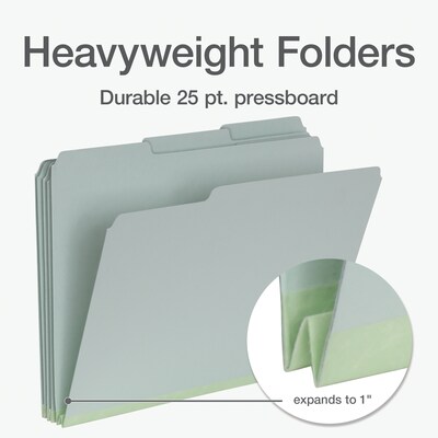 Pendaflex Recycled File Folder, 1-Tab, Assorted, Letter Size, Light Green, 25/Box (17167)