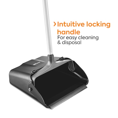 Coastwide Professional Heavy Duty 36.4" Plastic Upright Dustpan, Black