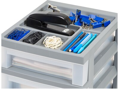 Iris 5-Drawer Storage Cart, Gray/Translucent White (585086)