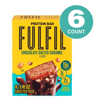 FULFIL Chocolate Salted Caramel Flavor Vitamin & Protein Standard Bar, 5.62 oz., 6/Pack (220-02914)