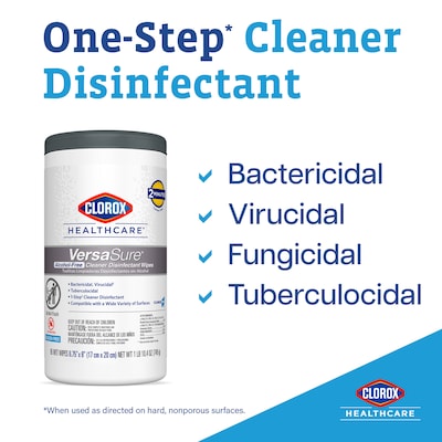 Clorox Healthcare VersaSure Cleaner Disinfectant Wipes Refill, 110 Wipes/Container (31761)