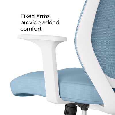 Staples Essentials Ergonomic Fabric Swivel Task Chair, Seafoam (UN60409)