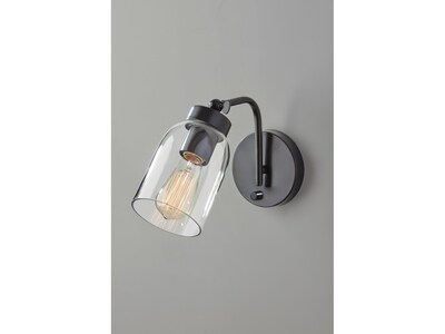 Adesso Bristol 1-Light Incandescent Bulb Armed Sconce, Black (4286-01)