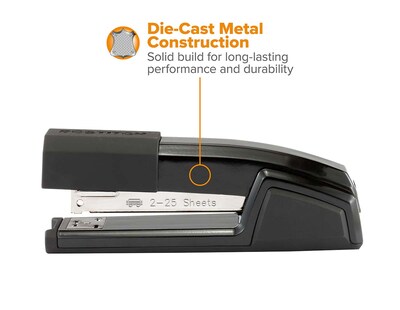 Bostitch Epic Desktop Stapler, 25-Sheet Capacity, Black (B777-BLK)