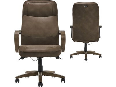 Thomasville Furniture Lockhart Ergonomic Bonded Leather Swivel Executive Chair, Brown (51494-BRN)