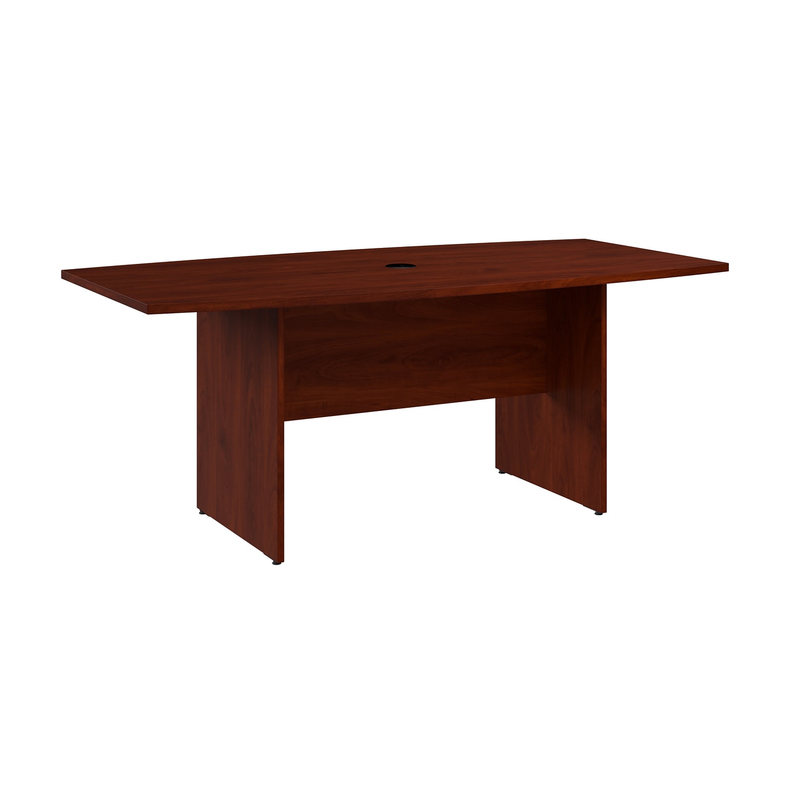 Bush Business Furniture 72W x 36D Boat Shaped Conference Table with Wood Base, Hansen Cherry (99TB7236HC)