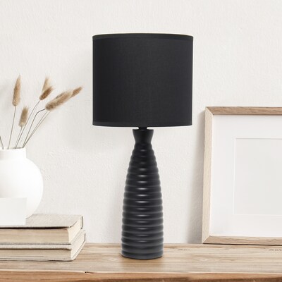 Simple Designs Alsace Bottle Table Lamp, Black (LT2076-BLK)