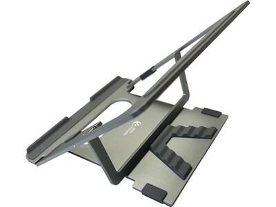 Amer 10 x 6 Aluminum Folding Laptop Stand for 15.6 Laptops, Silver (AMRNS01DG)