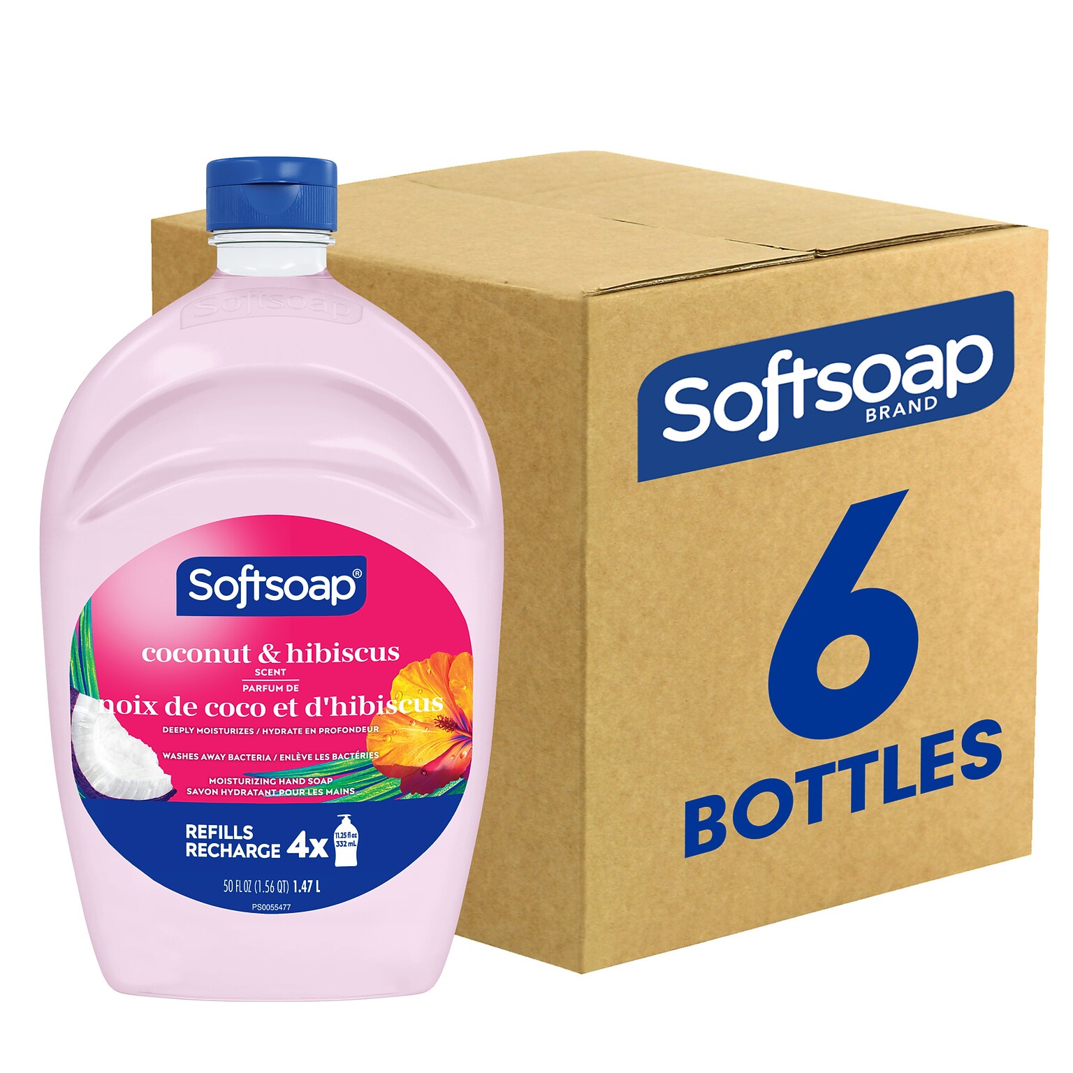 Softsoap Liquid Hand Soap Refill, Coconut & Hibiscus Scent, 50 Fl.Oz., 6/Carton (US07162ACT)