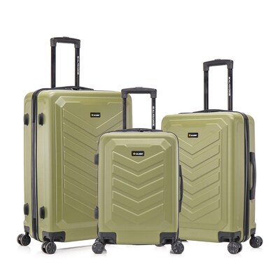 US Army FOX 3-Piece Hardside Spinner Carry-On Luggage Set, TSA Checkpoint Friendly, Olive Drab (USLF