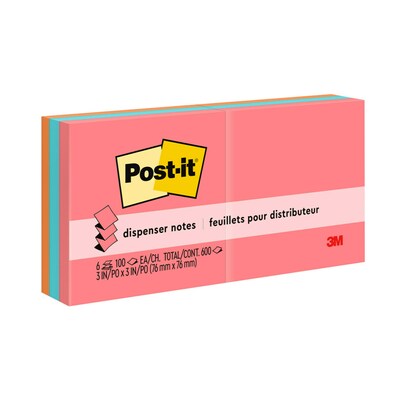 Post-it Pop-up Notes, 3" x 3", Poptimistic Collection, 100 Sheet/Pad, 6 Pads/Pack (R330-AN)