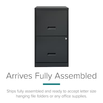 Space Solutions 18"D 2-Drawer Vertical File Cabinet, Letter, Charcoal (26495)