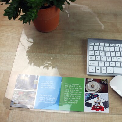 Floortex Desktex® Vinyl Rectangular Desk Pad, 19" x 24", Crystal Clear (NCDMFLVS0022)