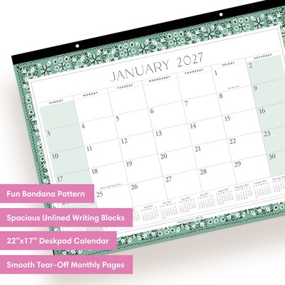 2027 Blue Sky Jessie James Decker Monthly Desk Calendar, Floral (162654)