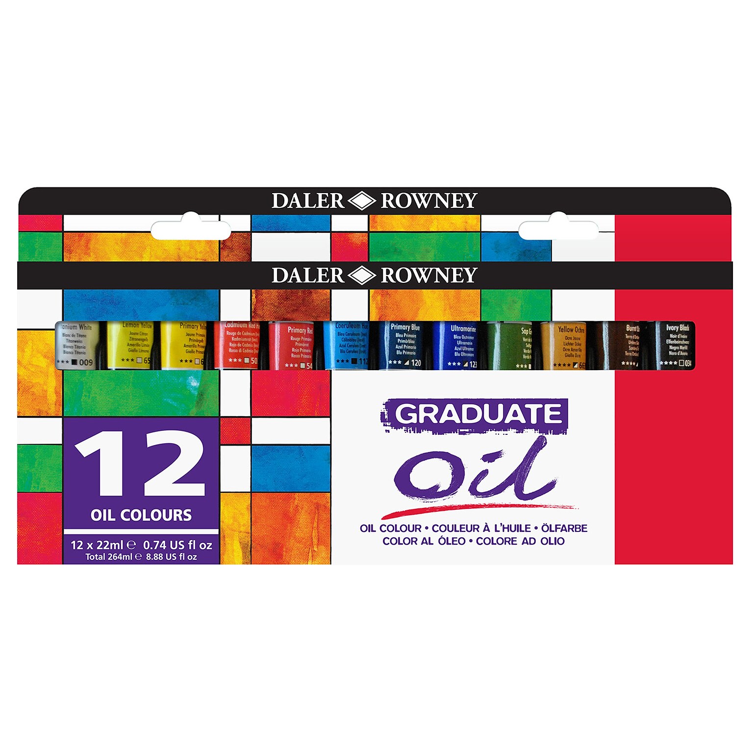 Daler-Rowney Graduate Oil Paint, Assorted Colors, 22ml, 12/Set (DRWD1175220123)