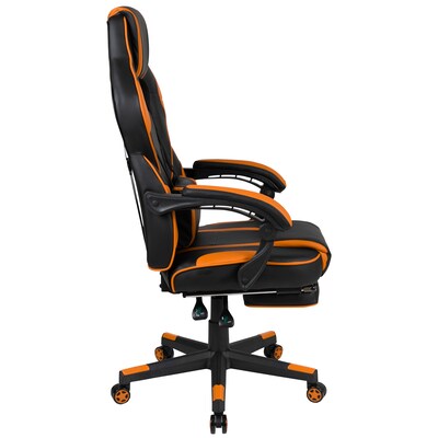 Flash Furniture X40 Ergonomic LeatherSoft Swivel Gaming Massaging Chair, Black/Orange (CH00288OR)