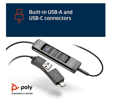 Poly EncorePro 525-M USB Dual USB-A Corded Headset (218275-01)