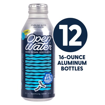 Open Water Sparkling Water Bottle, 16 oz., 12/Pack (220-02697)