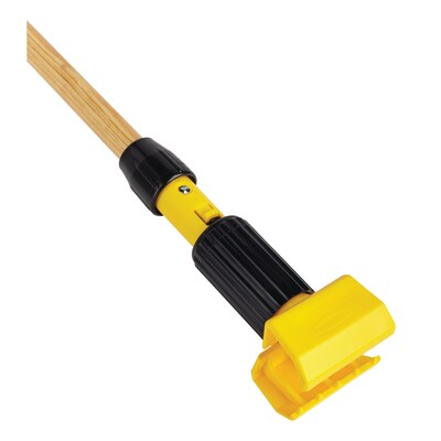 Rubbermaid Gripper 60" Wood Wet Mop Handle, Yellow/Natural (FGH216000000)