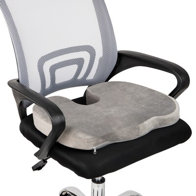 Mind Reader Memory Foam Office Chair Ergonomic Orthopedic Cushion, Gray (SEACUSH-GRY)