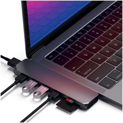 Satechi Aluminum Type-C Pro Hub Adapter, Space Gray (ST-CMBPM)