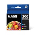 Epson T200 Cyan/Magenta/Yellow Standard Yield Ink Cartridge, 3/Pack