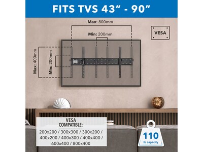 Mount-It! Tilt Wall TV Mount, 110 lbs. Max. (MI-14004)