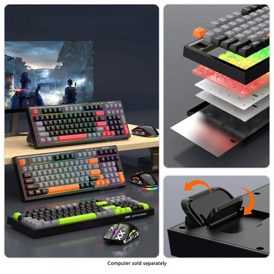 SaharaCase Wired Gaming Keyboard & Mouse Combo, Black/Red (KB30)