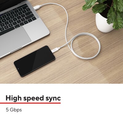 Staples TECH USB-C to USB-A Charging Cable, 3.3 ft., White (ST62316)